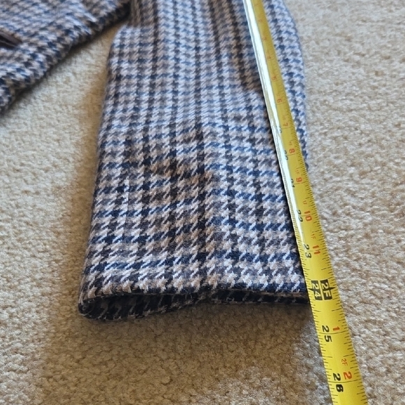 Veronica Beard Hudson Houndstooth Dickey Blazer Suede Elbows & Trim Sz 12 - Picture 15 of 16